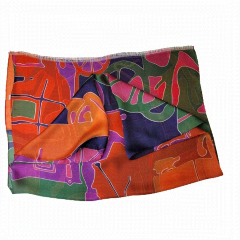 NEW Gorgeous Soft Light Multicolored 100% Silk Scarf